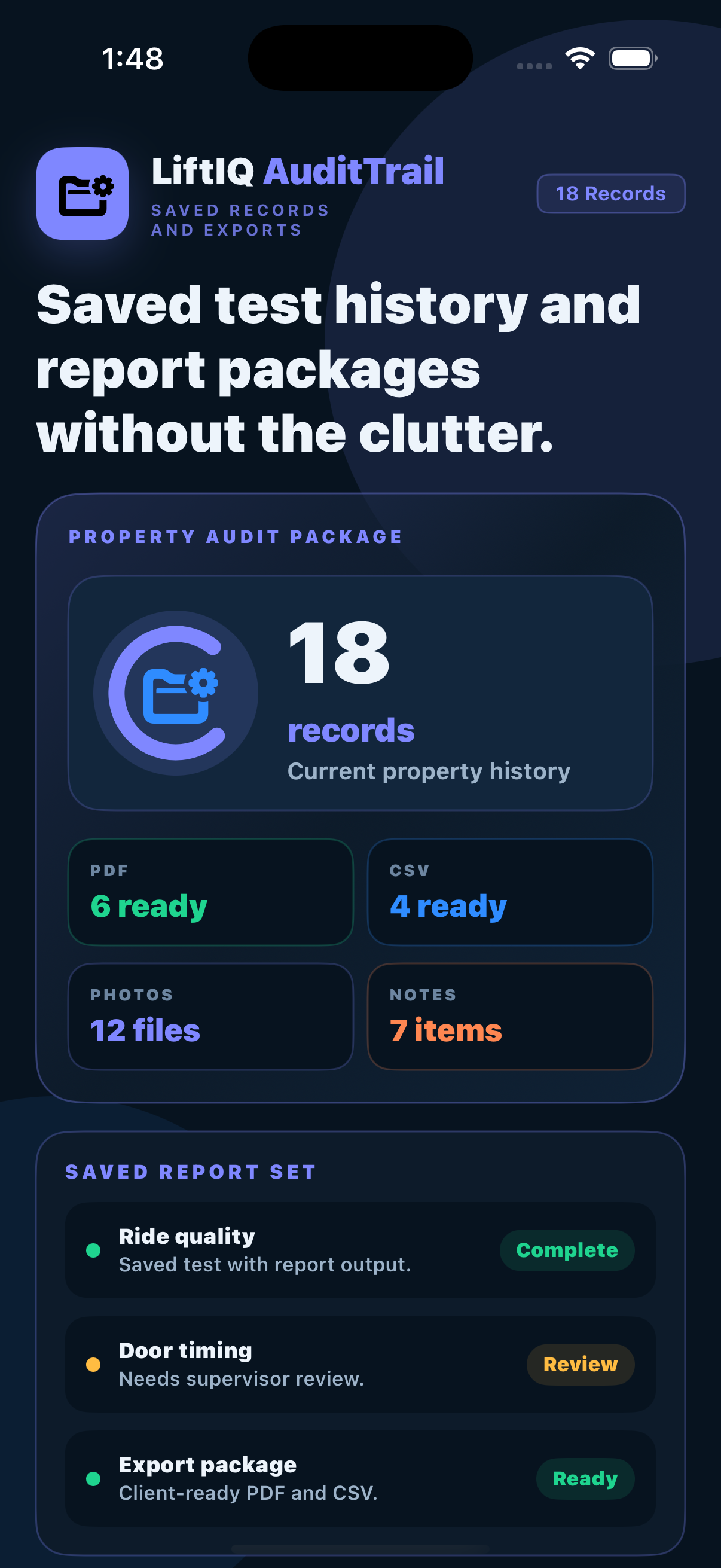 LiftIQ AuditTrail sample screenshot