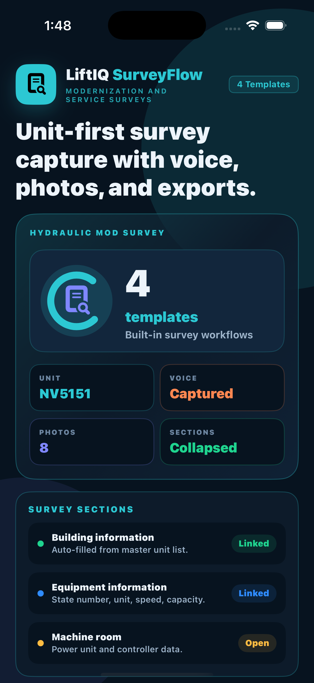 LiftIQ SurveyFlow sample screenshot