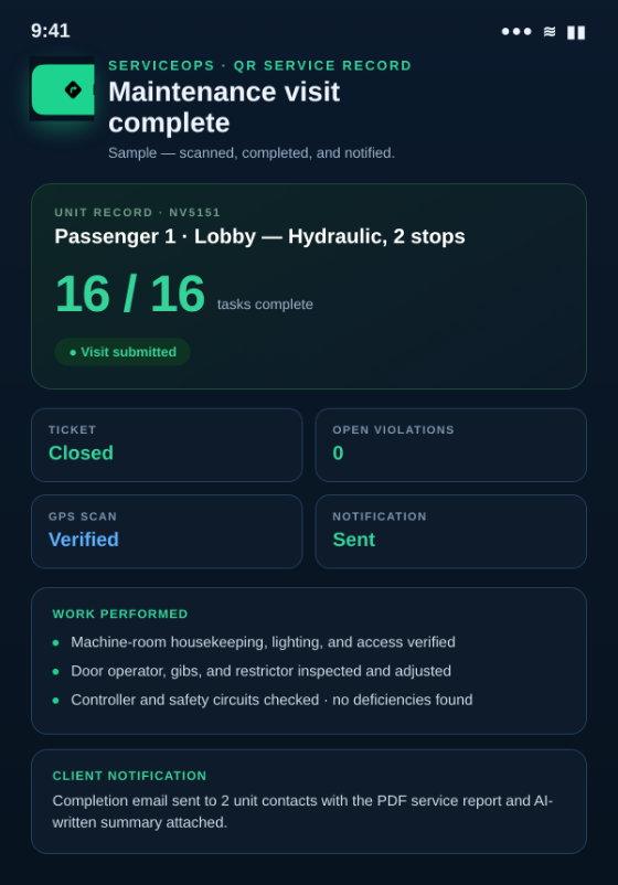 QR service record